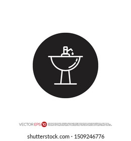 Pictograph of sink for template logo, icon, and identity vector designs.