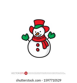 Pictograph of snowman for template logo, icon, and identity vector designs.