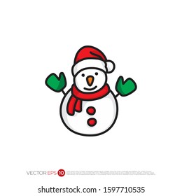 Pictograph of snowman for template logo, icon, and identity vector designs.