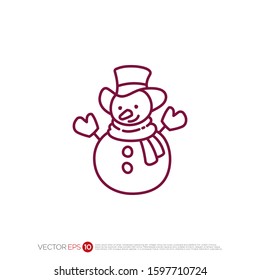 Pictograph of snowman for template logo, icon, and identity vector designs.