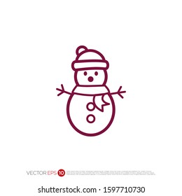 Pictograph of snowman for template logo, icon, and identity vector designs.