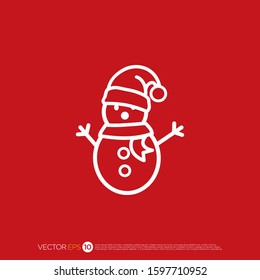 Pictograph of snowman for template logo, icon, and identity vector designs.
