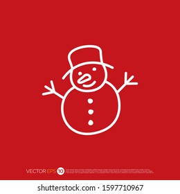 Pictograph of snowman for template logo, icon, and identity vector designs.