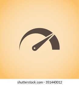 Pictograph of speedometer icon.