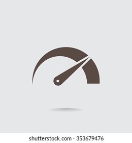 Pictograph of speedometer icon.