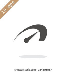 Pictograph of speedometer icon.