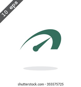 Pictograph of speedometer icon.