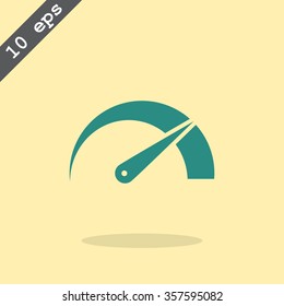 Pictograph of speedometer icon.