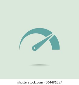 Pictograph of speedometer icon.