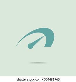 Pictograph of speedometer icon.