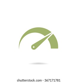 Pictograph of speedometer icon.