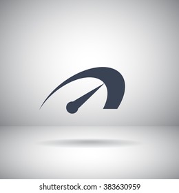 Pictograph of speedometer icon.