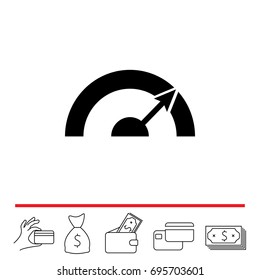 Pictograph of speedometer. vector illustration