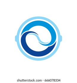 Pictograph of splash water in washing machine for laundry template logo, icon, and identity vector designs.