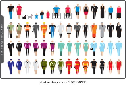 Pictograph Style Character Set - People and Occupations