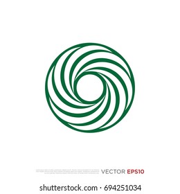 Pictograph of swirling radial circle for icon, logo and identity designs