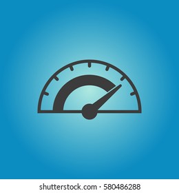 Pictograph of tachometer, speedometer and indicator. Flat vector illustration in black on white background.