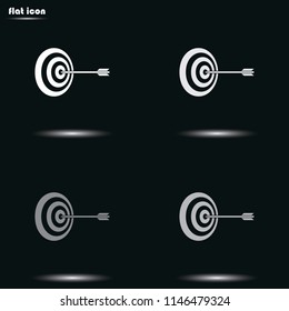 Pictograph of target flat grayscale vector icon.