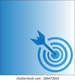 Pictograph of target, goal blue background vector EPS10