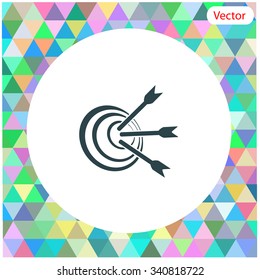 Pictograph of target vector icon.