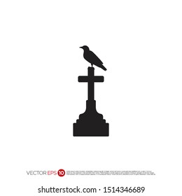Pictograph of tombstone for template logo, icon, and identity vector designs.

