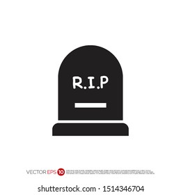 Pictograph of tombstone for template logo, icon, and identity vector designs.
