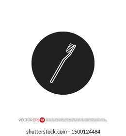 Pictograph of toothbrush for template logo, icon, and identity vector designs.