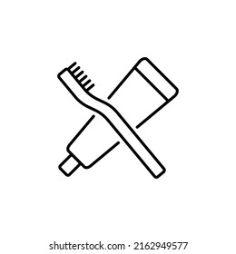 Pictograma de cepillo de dientes y pasta dental para el logotipo de la plantilla, icono y diseños de vectores de identidad. Pasos 10