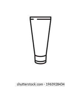 Pictograph of toothpaste for template logo, icon, and identity vector designs. Medical ointment or tooth paste tube isolated flat design vector illustration. stock illustration