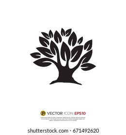 Pictograph of tree for icon, logo and identity designs
