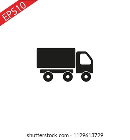 Pictograph of truck on white background. eps 10.