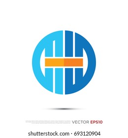 Pictograph of unity binding bar for icon, logo and identity designs