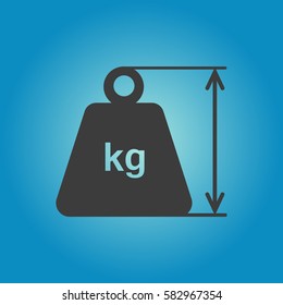 Pictograph of  weight. Flat vector illustration in black on white background.
