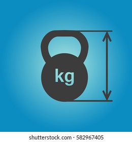 Pictograph of  weight. Flat vector illustration in black on white background.