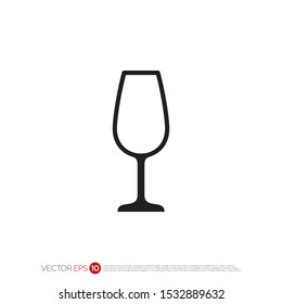 Pictograph of Wine Glass for template logo, icon, and identity vector designs.