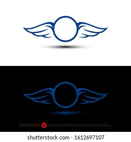 Pictograph of wing with ring style for template logo initial letter, icon, identity vector designs, and graphic resources.