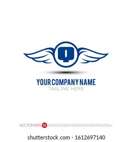 Pictograph of wing with ring style for template logo initial letter Q, icon, identity vector designs, and graphic resources.