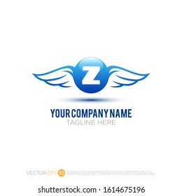 Pictograph of wing with sphere for template logo initial letter Z, icon, identity vector designs, and graphic resources.
