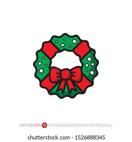 Pictograph of Wreath for template logo, icon, and identity vector designs.