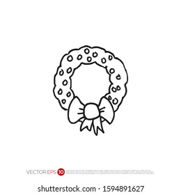 Pictograph of Wreath for template logo, icon, and identity vector designs.