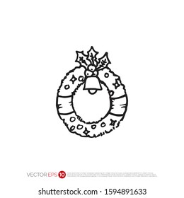 Pictograph of Wreath for template logo, icon, and identity vector designs.
