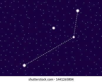 Pictor constellation. Starry night sky. Cluster of stars and galaxies. Deep space. Vector illustration