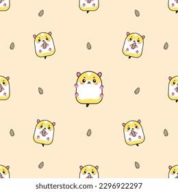 pictorial pattern cute hamster and sunflower seeds