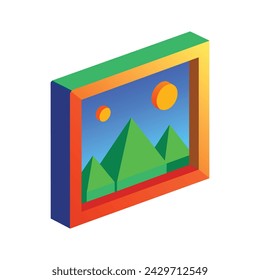 Bild 3D-Form-Symbol Vektor-Illustration auf weißem Hintergrund.