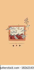 The picture about the music and autumn