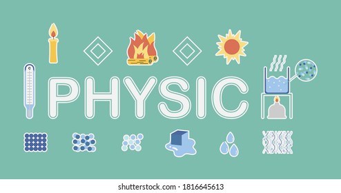 the picture about physic, science, heat in the picture have candle, fire, sun, boil, ice, water, temperature. education in physic science. illustation education, education Advertising in science