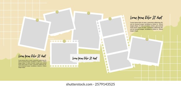 Picture abstract photo frames and digital photo wall template