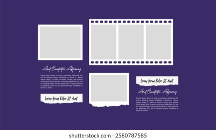 Picture abstract photo frames and digital photo wall template
