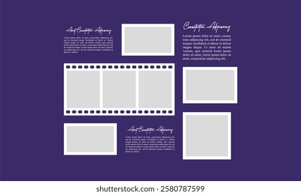 Picture abstract photo frames and digital photo wall template
