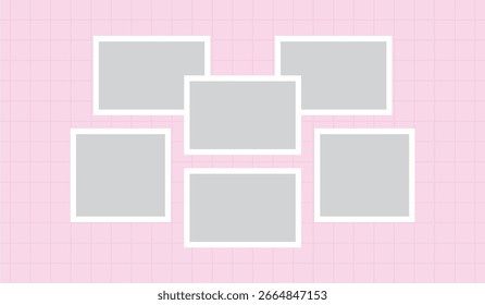Picture abstract photo frames and digital photo wall template